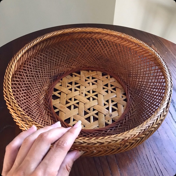 Geometric Wicker Accent Bowl - Picture 4 of 5